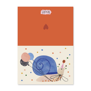 Daria Solak Illustrations Party Snail Birthday Card