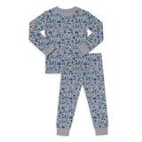 Baby Steps Construction Field l/s Pajama Set ~ Heather Grey