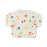 Oh Baby! Snack Time Print Terry Charlie Sweatshirt & Shorts Set ~ Oyster