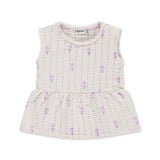 Babyface Baby Girl Sleeveless Peplum Top & Ruffle Shorts Set ~ Ivory/Purple