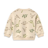 Mayoral Baby Boy Dinos Print Sweatshirt & Sweatpants Set ~ Light Taupe