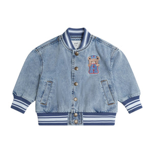 Huxbaby Varsity Denim Bomber Jacket