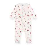 Petit Bateau Front Snap Berry Print Footie w/ Collar ~ White Multi