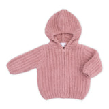Angel Dear Ribbed Chenille Zip Hoodie ~ Rose