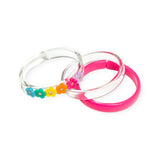 Lilies & Roses Bright Colors Flowers & Crystals Bracelet Set