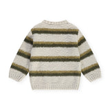 Babyface Baby Boy Striped Knit Sweater ~ Bone/Army