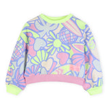 Billieblush Girls Surf Print Crewneck Sweatshirt & Shorts Set ~ Green Lemon