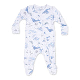 Angel Dear 2 Way Zipper Footie ~ Watercolor Blue Whales