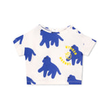 Wynken Baby Mini Bon Bon Dog Print Tee & Shorts Set ~ White/Artist Blue