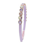 Bari Lynn Thin Satin Jewel Heart Headband