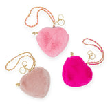 Tiny Treats Fuzzy Heart Wristlet/Coin Purse