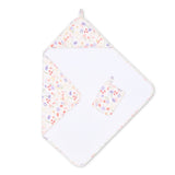 Coccoli Modal Hooded Towel Set ~ Flowers on Cream