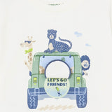 Mayoral Baby Boy s/s T-Shirt ~ Safari Friends Jeep/Cream