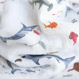 Little Unicorn Cotton Muslin Swaddle ~ Shark