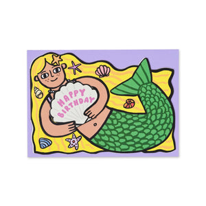 Wrap Mermaid w/ Mini Card Birthday Card