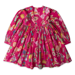 Oilily Girls Dix Paris Print Dress ~ Fuchsia