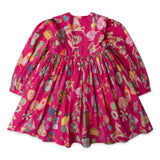 Oilily Girls Dix Paris Print Dress ~ Fuchsia