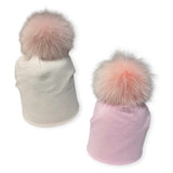 Bari Lynn Baby Hat w/ Fur Pom