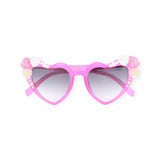 Bari Lynn Glitter Hearts Heart Shaped Sunglasses ~ Pink