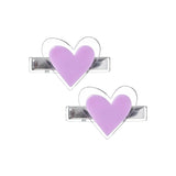 Lilies & Roses Agatha Heart Clips ~ Light Purple