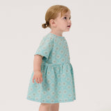 Bobo Choses Baby Daisy Mosaic Woven Dress ~ Light Blue