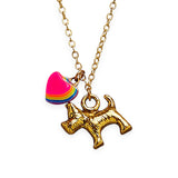 Bottleblond Scotty Dog & Heart Necklace