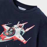 Mayoral Boys s/s Spaceship T-shirt ~ Navy