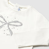 Mayoral Baby Girl Cardigan, l/s Tee & Tulle Skirt 3 Piece Set ~ Silver