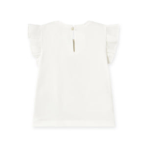 Mayoral Baby Girl s/s T-Shirt w/ Flowers ~ Natural/Pink