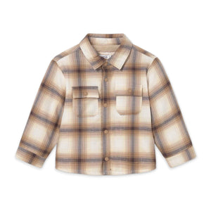 Mayoral Baby Boy Sherpa Lined Check Overshirt ~ Cookie