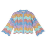 Stella McCartney Girls Crochet Multicolor Cardigan ~ Blue Multi