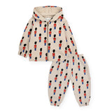 Bobo Choses Baby Little Tin Soldiers Printed Zip Hoodie, l/s T-Shirt & Sweatpants Set ~ Off-White