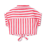 Mayoral Girls Striped Blouse w/ Tank Top 7-12 ~ Persimmon