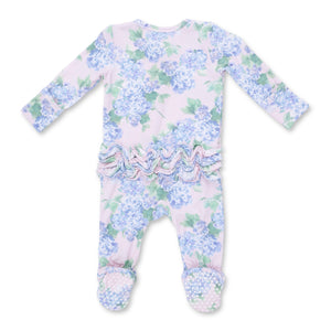 Angel Dear 2 Way Zipper Ruffle Back Footie ~ Hydrangeas