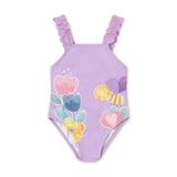 Mayoral Baby Girl Flowers Swimsuit ~ Lilac