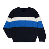 Mayoral Boys Knit Stripe Sweater ~ Cerulean/Navy/White