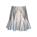 Hannah Banana Drop Waist Metallic Skirt ~ Silver