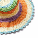 Molo Scalloped Straw Hat ~ Rainbow Paint