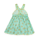 Stella McCartney Girls Starfish Strappy Scalloped Dress ~ Green