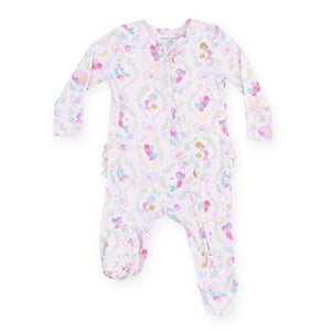 Angel Dear 2 Way Zipper Ruffle Back Footie ~ Mermaids
