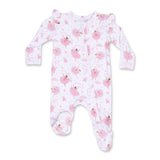 Angel Dear 2 Way Zipper Frill Sleeve Footie ~ Ribbon Ballerinas