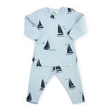 Oh Baby! Sailboats Print 2pc Set ~ Sky Blue/Denim