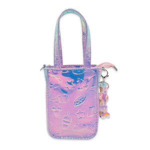 Bari Lynn Iridescent Top Handle Bag w/ Bag Charm