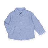 Mayoral Baby Boy Basic Linen Button Down Shirt ~ Light Blue