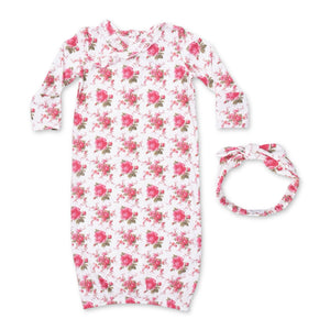 Angel Dear Kimono Gown & Knot Headband Set ~ Elegant Roses