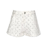 Hannah Banana Glitter Distressed Denim Shorts 7-12 ~ White