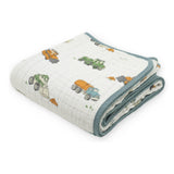 Little Unicorn Cotton Muslin Quilt ~ Work Trucks