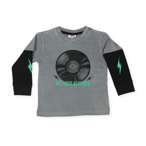 Mish Baby Loud Records l/s Enzyme 2fer Tee ~ Coal