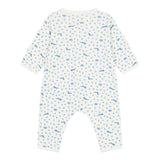 Petit Bateau Fox Print Romper ~ White/Blue