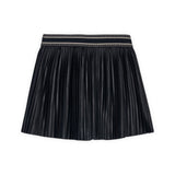 Mayoral Girls Pleated Faux Leather Skirt ~ Black